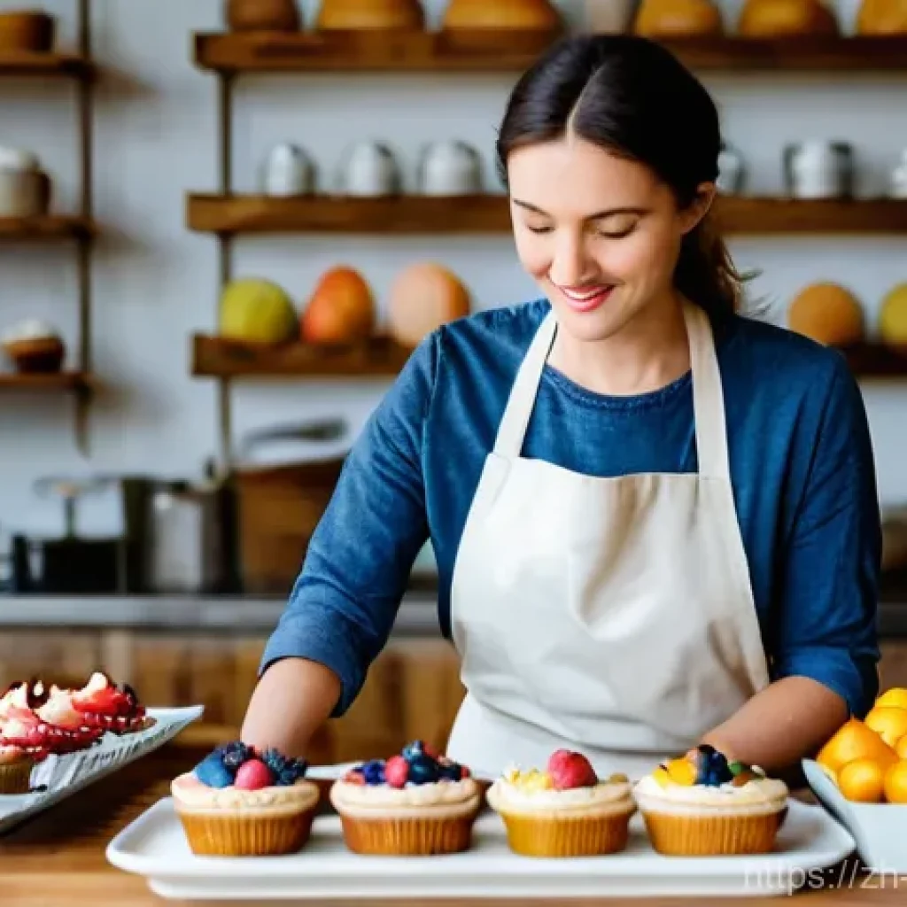 제과제빵 취업 시 필요한 포트폴리오 - **Prompt Title: "The Artisan's Philosophy: A Curated Collection"**
A passionate female baker in...