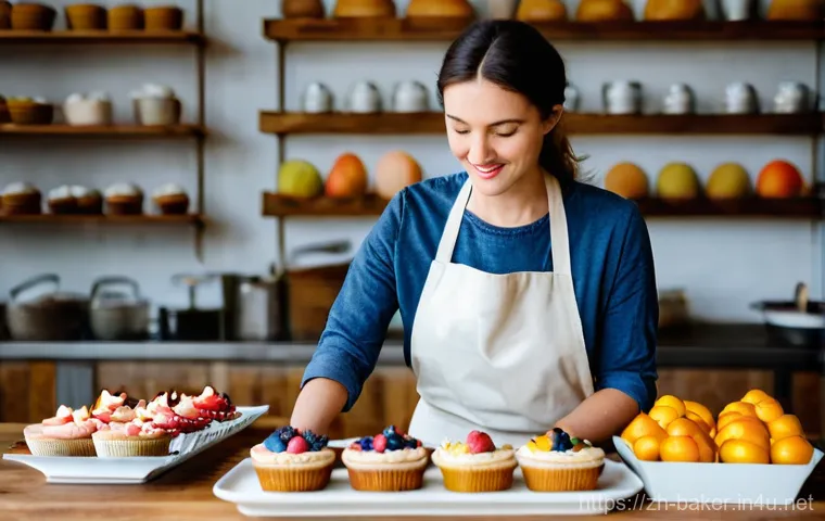 제과제빵 취업 시 필요한 포트폴리오 - **Prompt Title: "The Artisan's Philosophy: A Curated Collection"**

    A passionate female baker in...