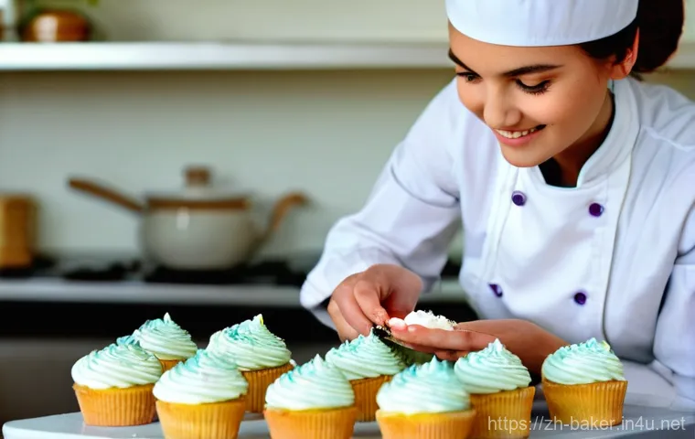 제과제빵 자격증 난이도 비교 - **Prompt: "A young, enthusiastic pastry apprentice, female, around 20 years old, with her hair neatl...